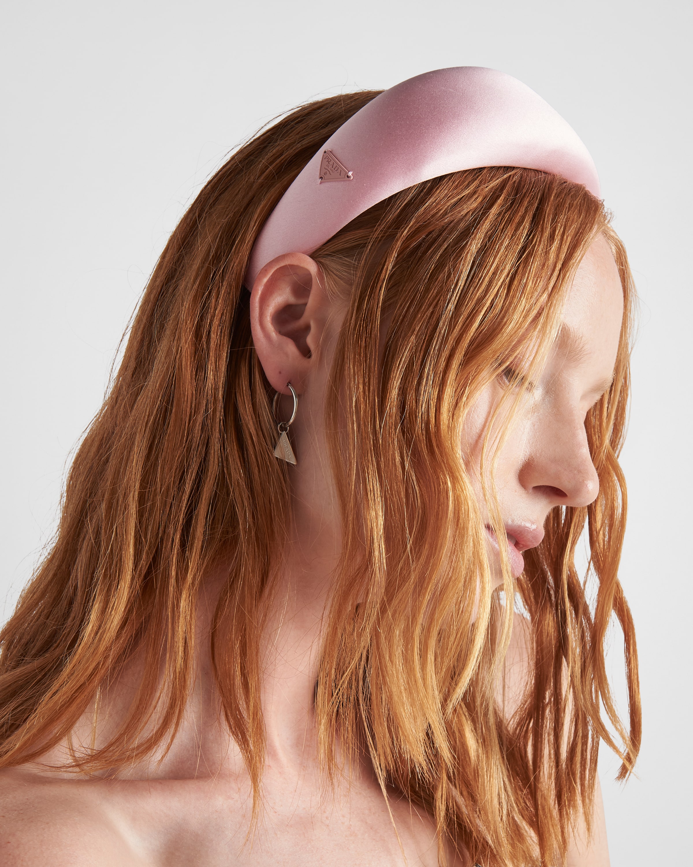 Petal Pink Satin Headband | Prada