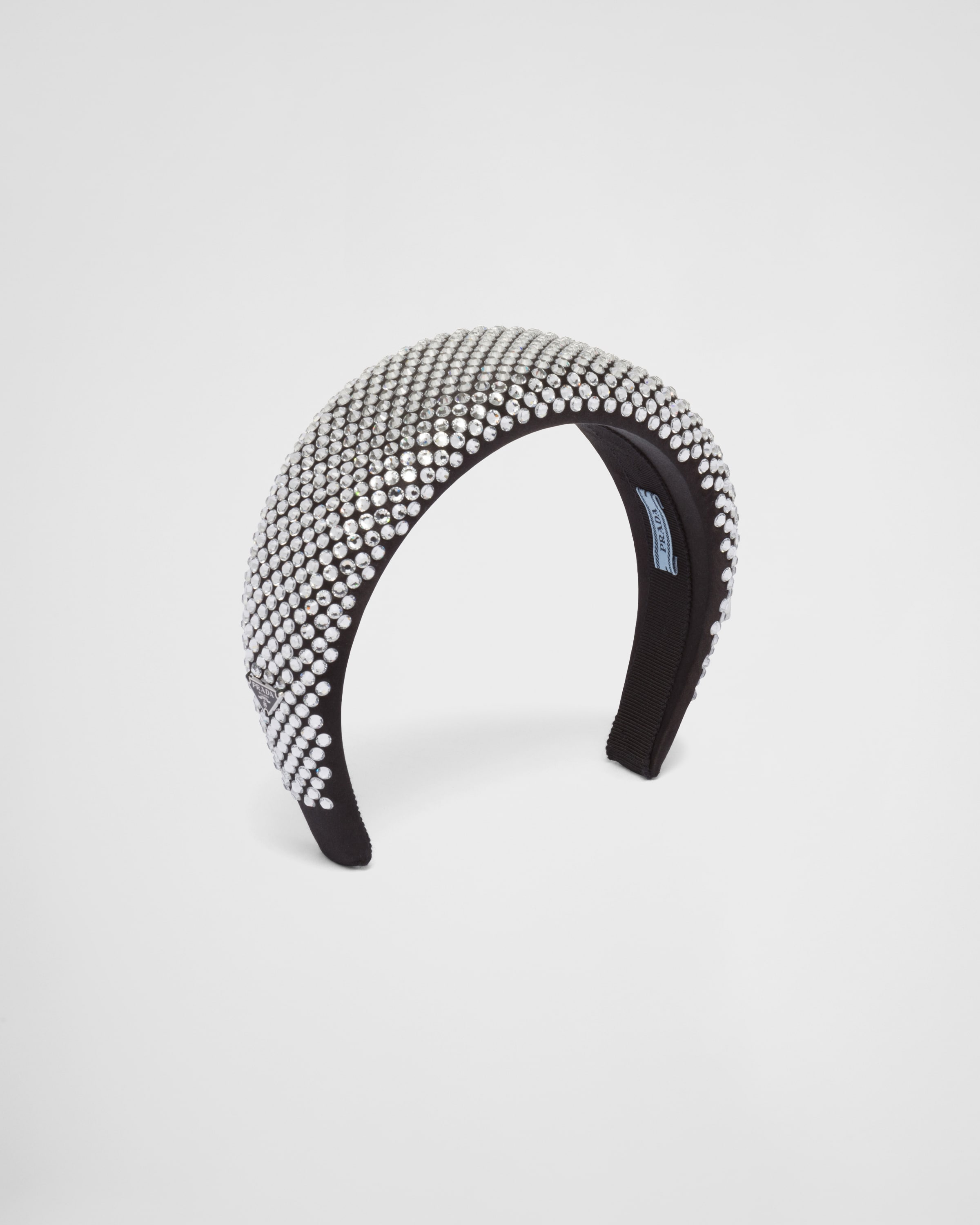 Crystal Embellished satin headband Prada