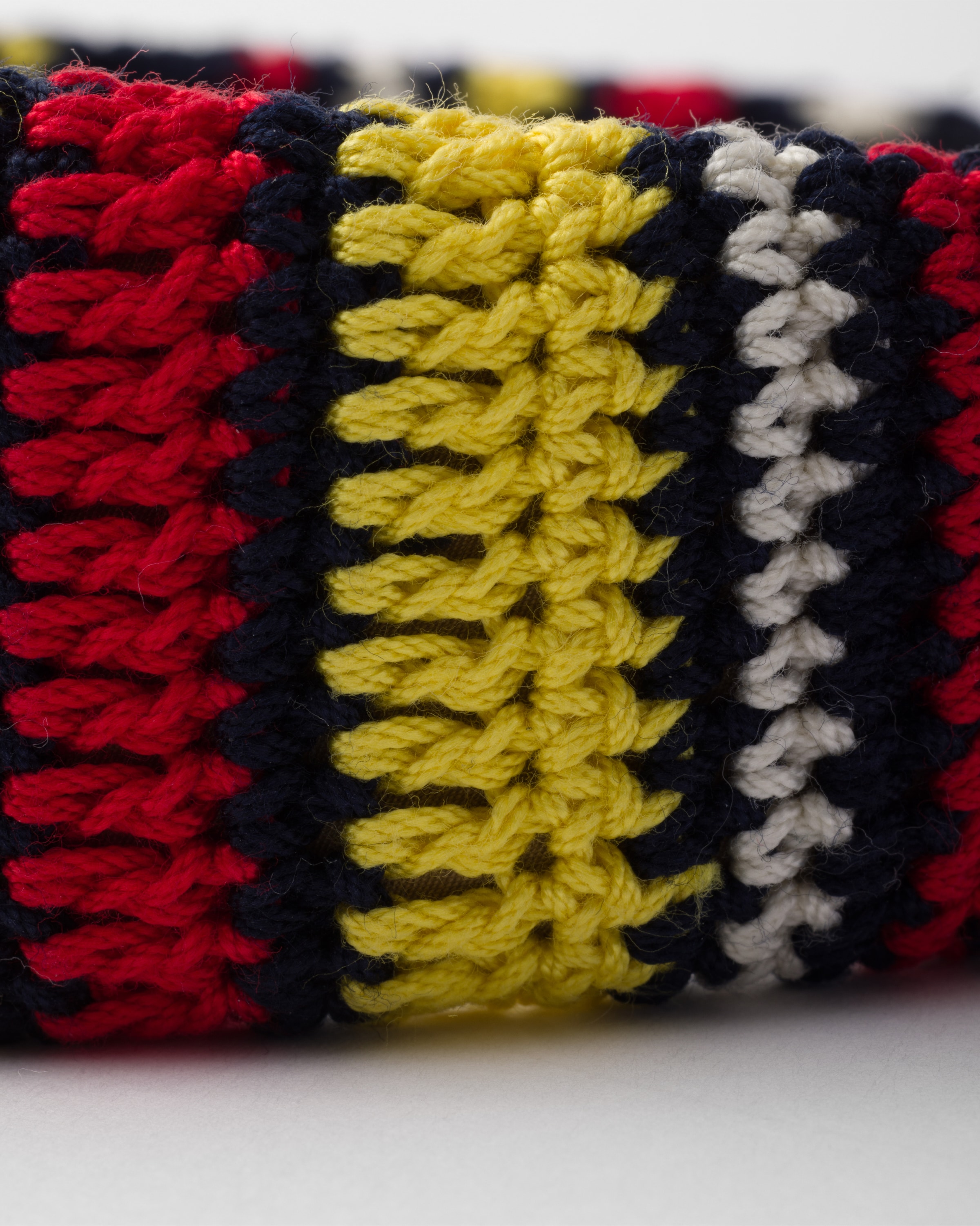 Prada Crochet Headband In Rot/gelb