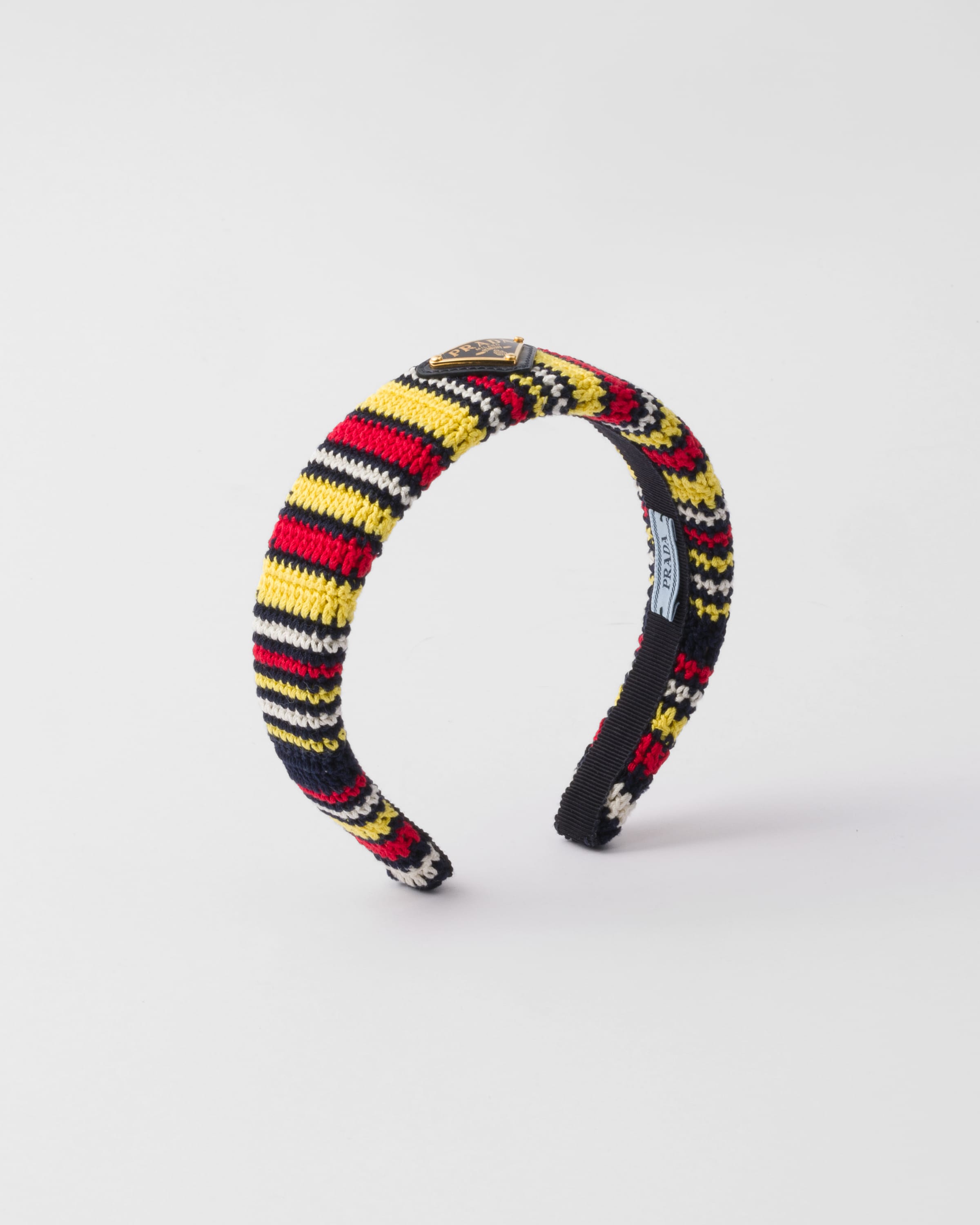 Prada Crochet Headband In Rot/gelb