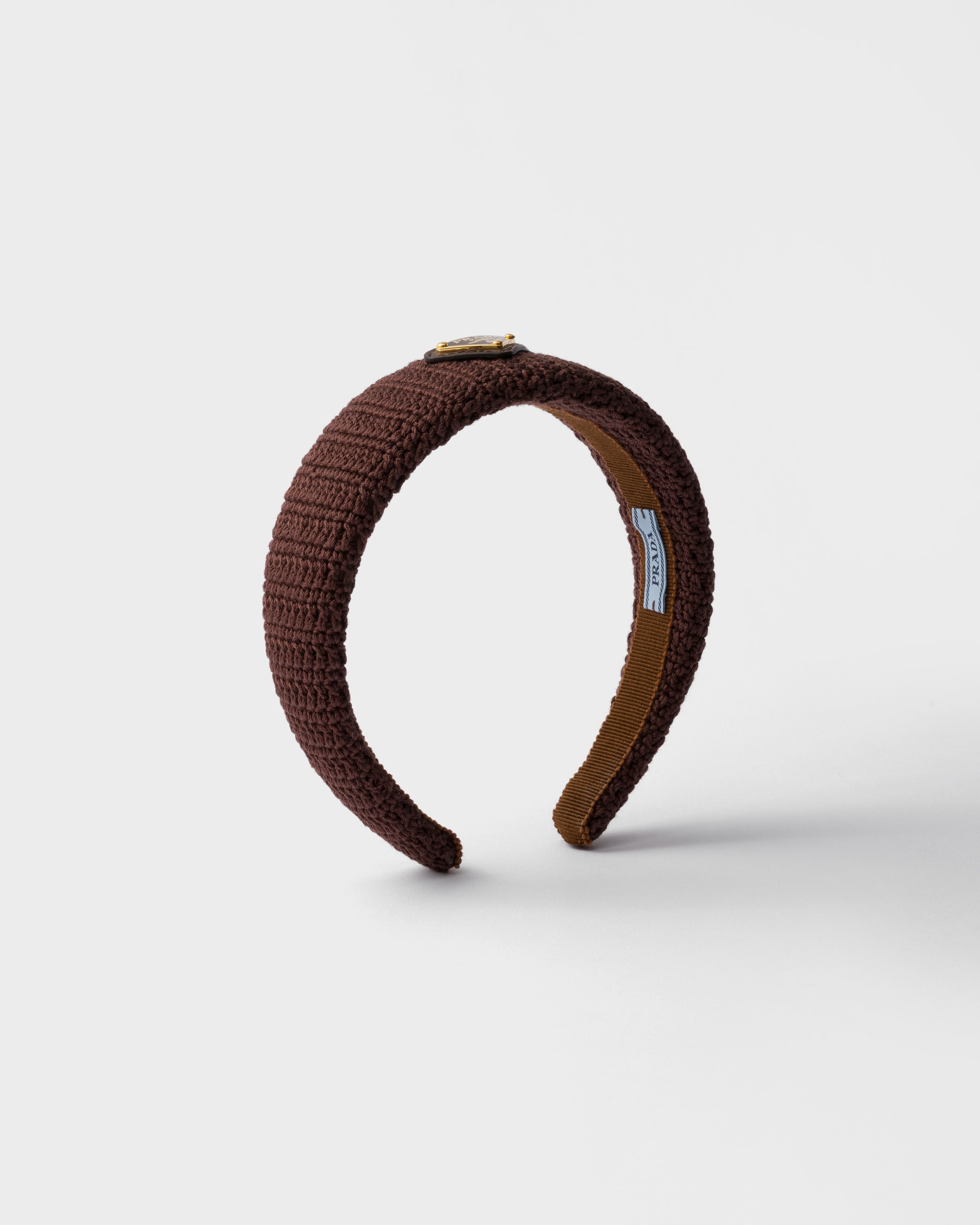 Prada Crochet Headband, Woman, Cocoa Brown