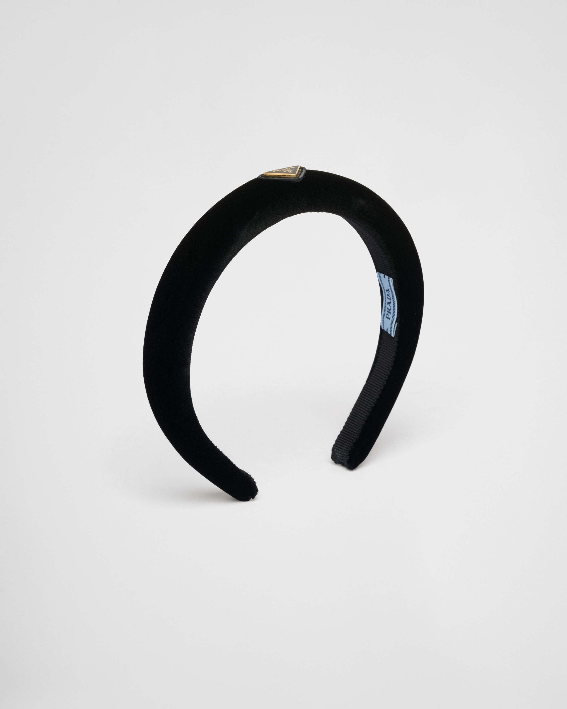 Shop Prada Velvet Headband In Black