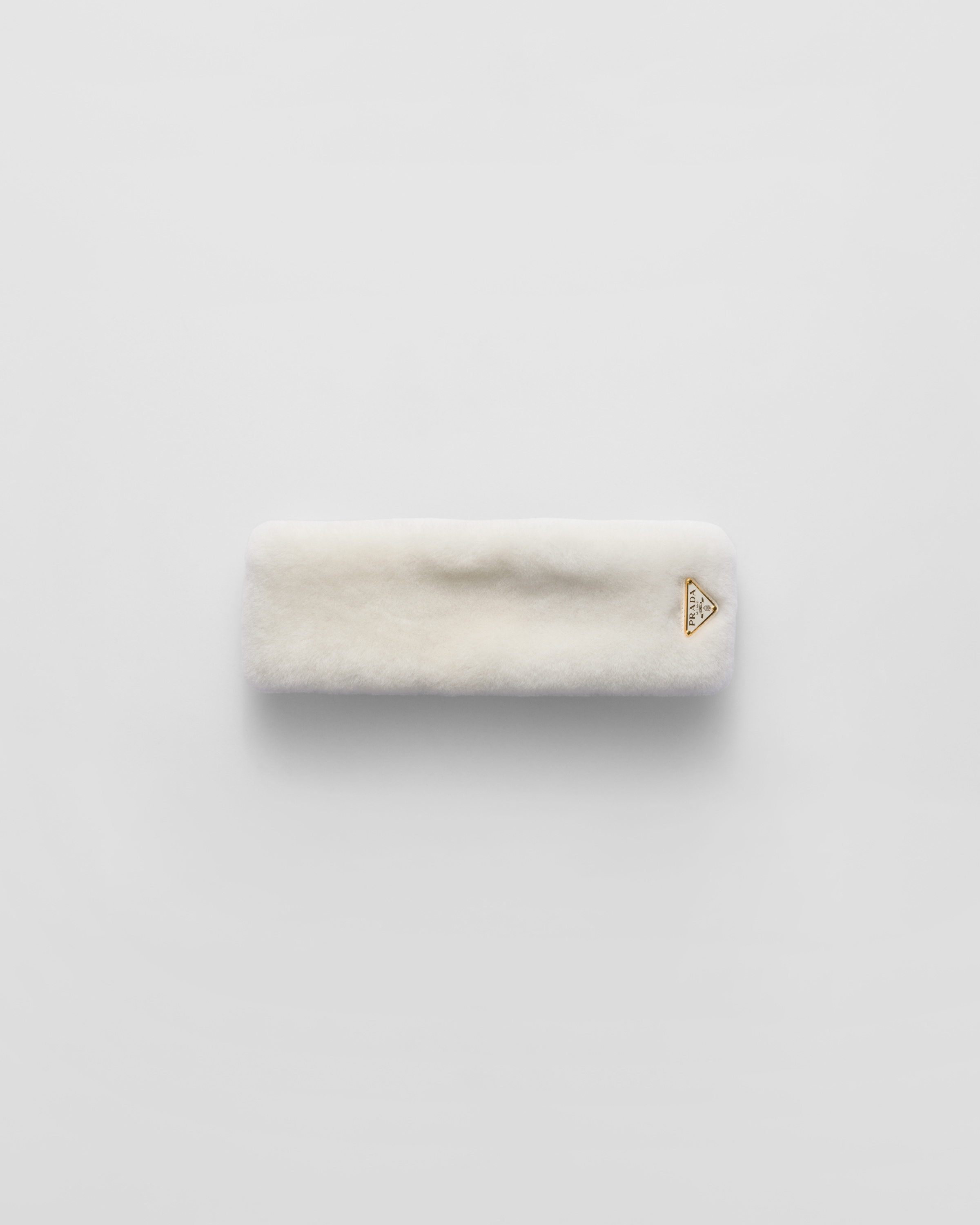Prada Shearling Headband In White