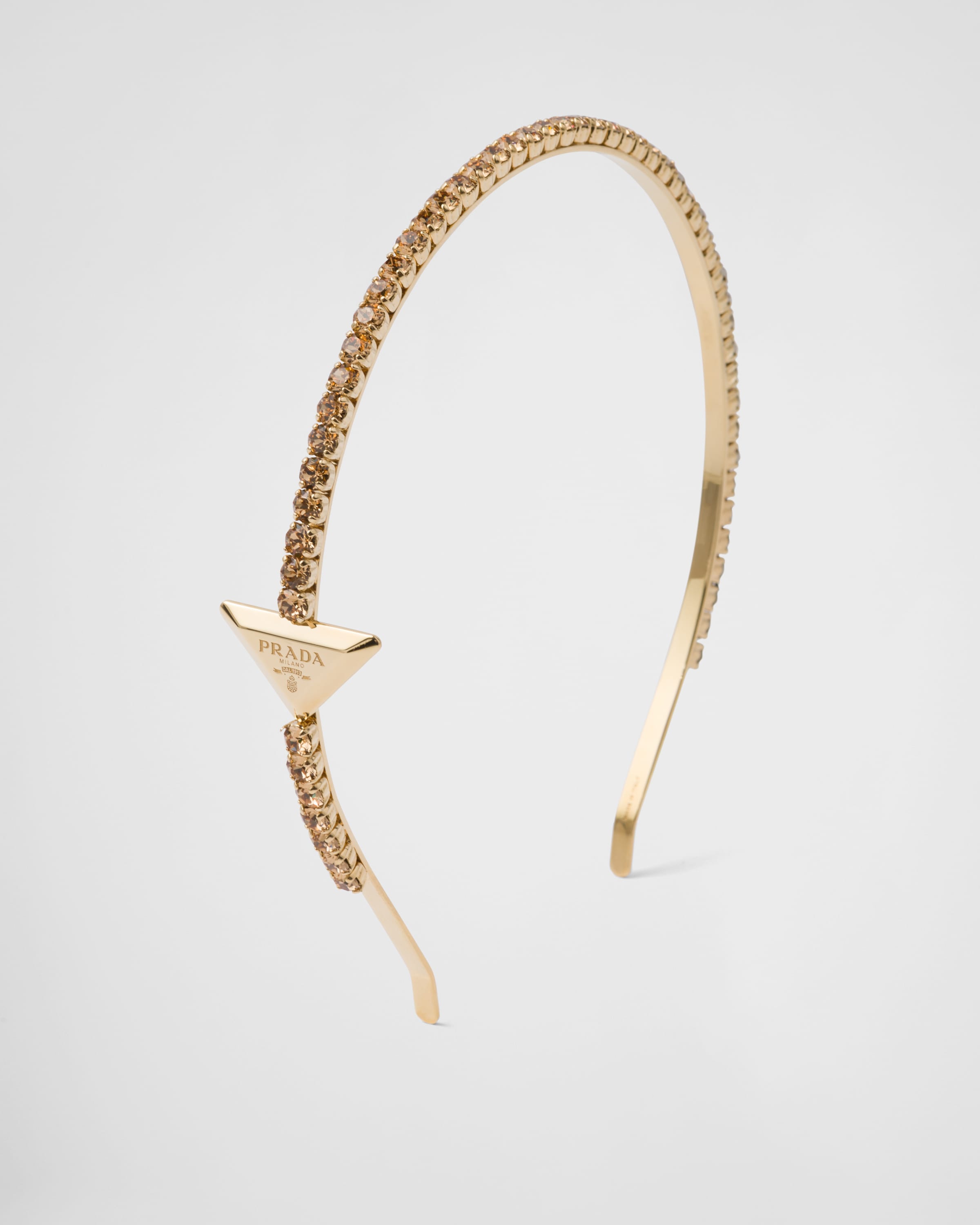 Gold/topaz Light Embellished brass headband | Prada