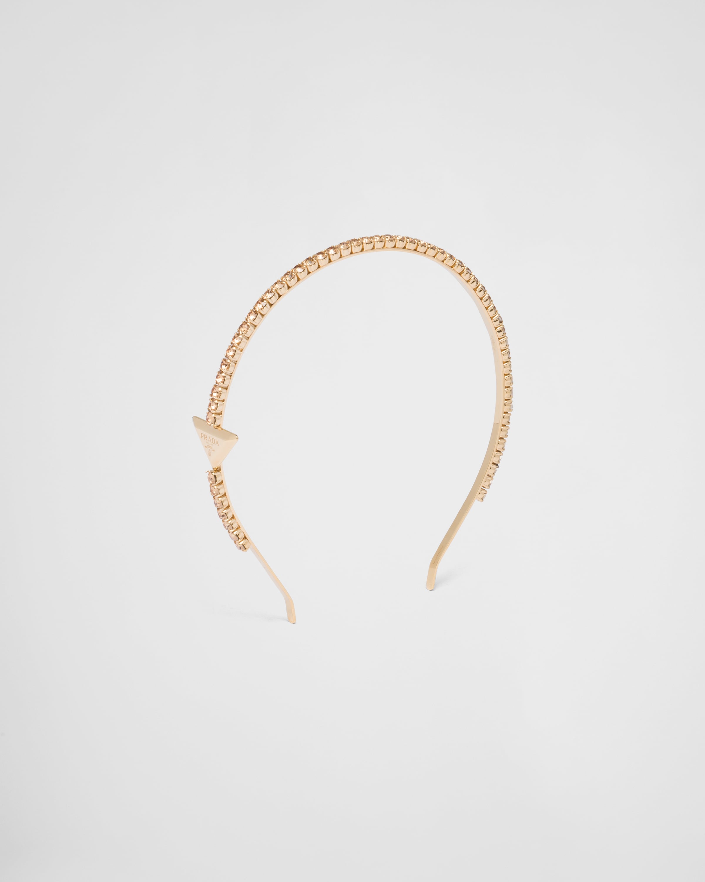 Gold/topaz Light Embellished brass headband | Prada