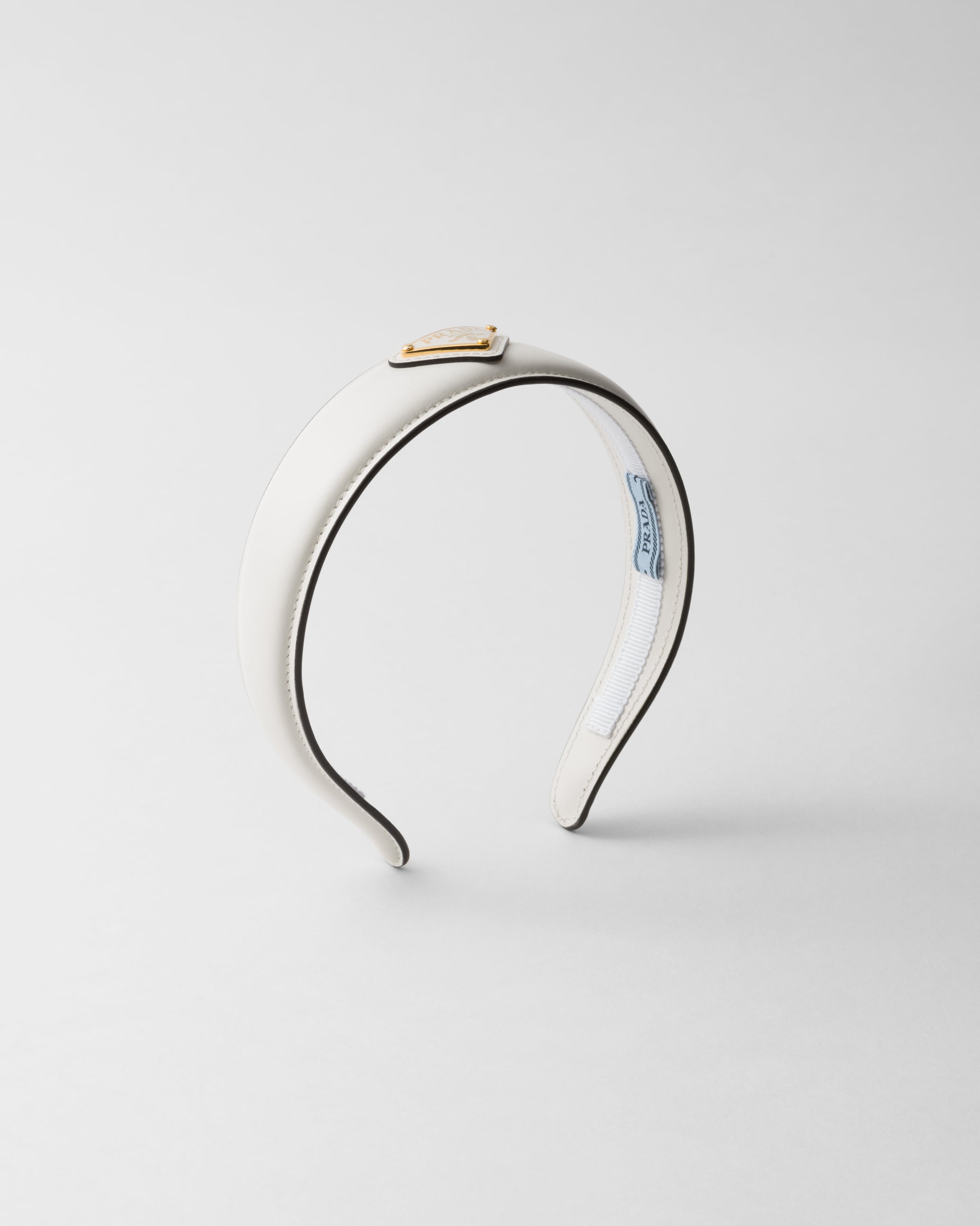 Prada Women's Leather Headband In White