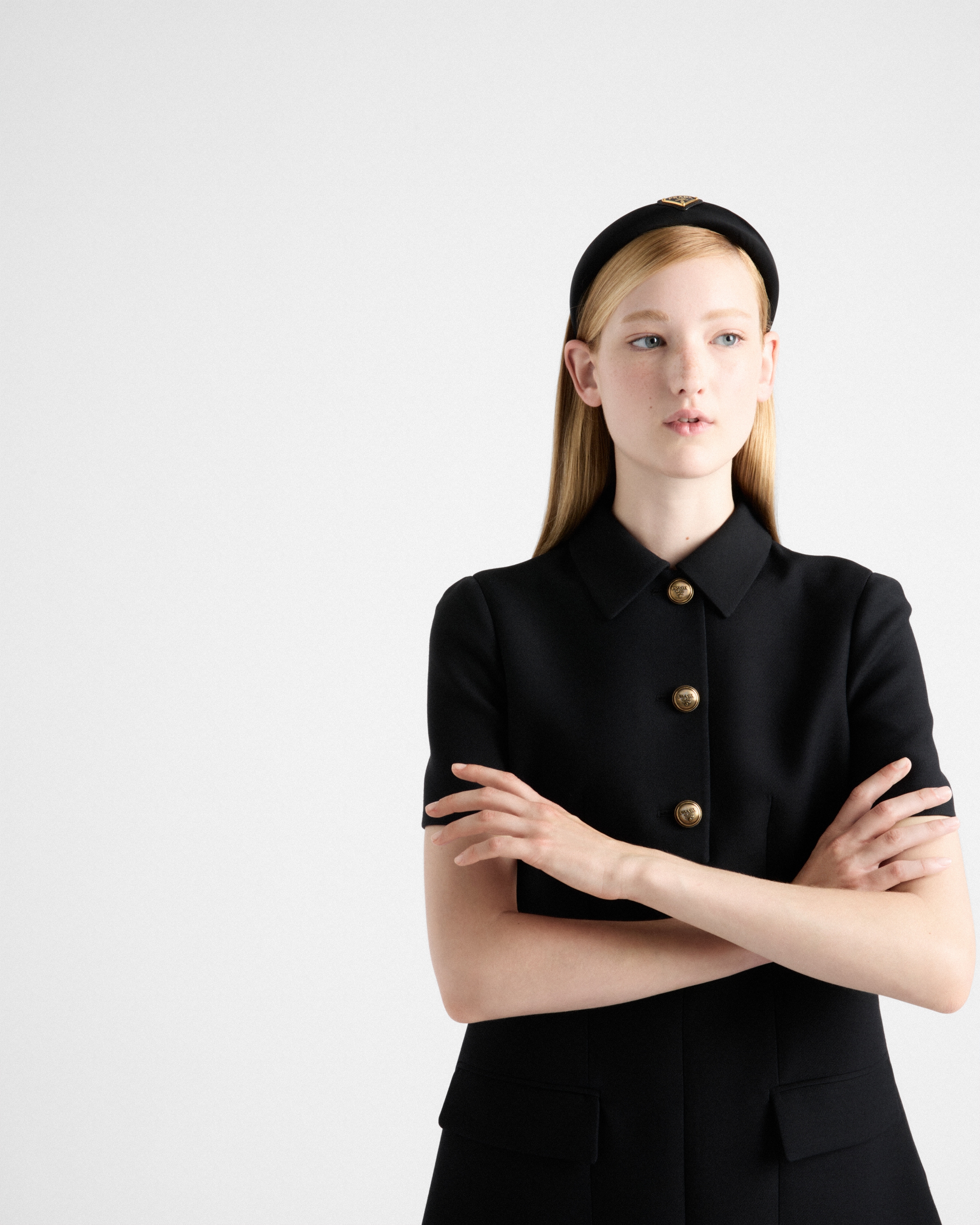 Shop Prada Re-nylon Headband In Schwarz