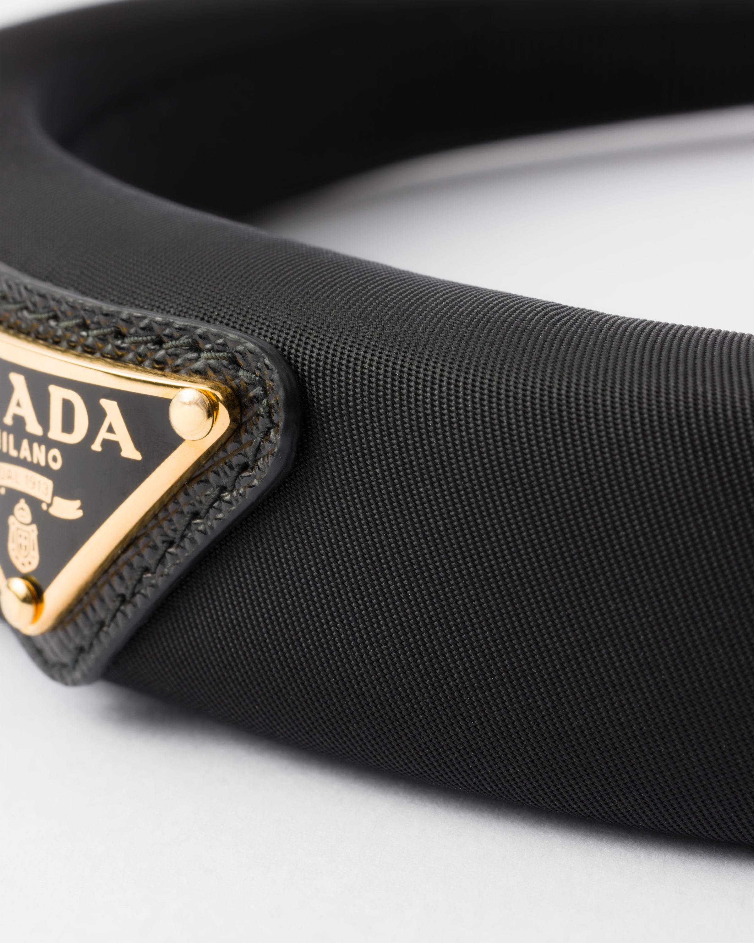 Shop Prada Re-nylon Headband In Schwarz