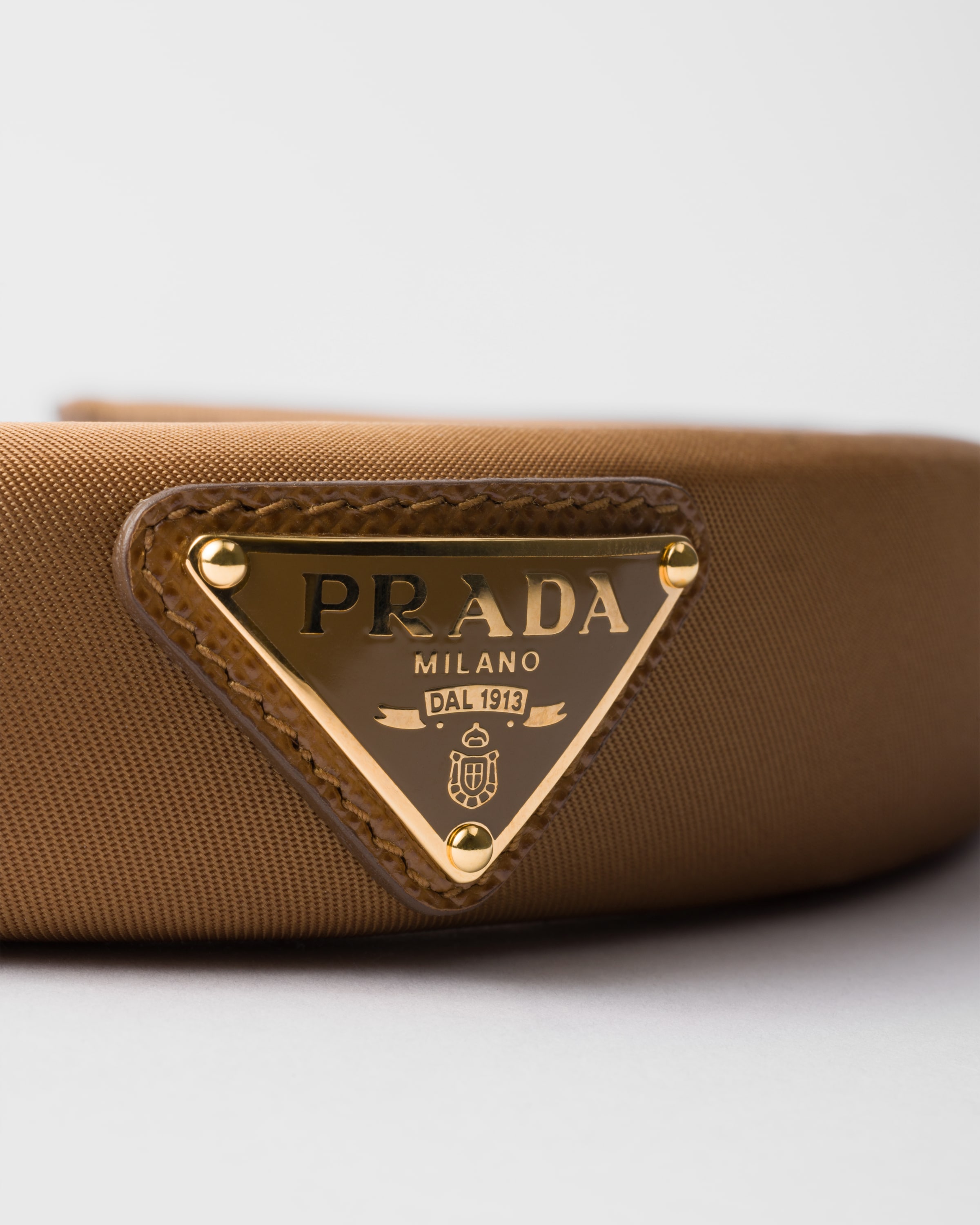 Prada Re-nylon Headband In Brandy