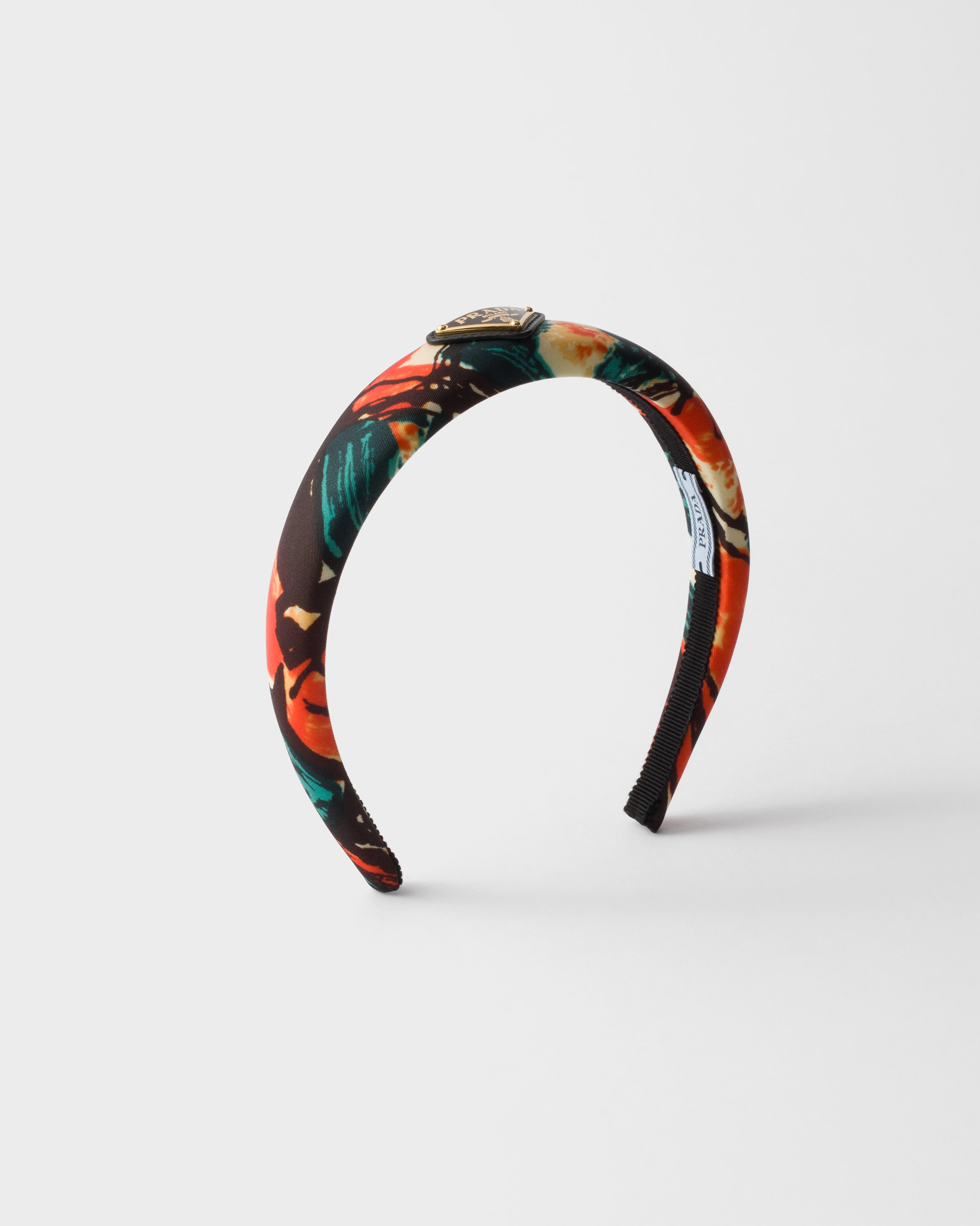 Prada Printed Re-nylon Headband In Orange