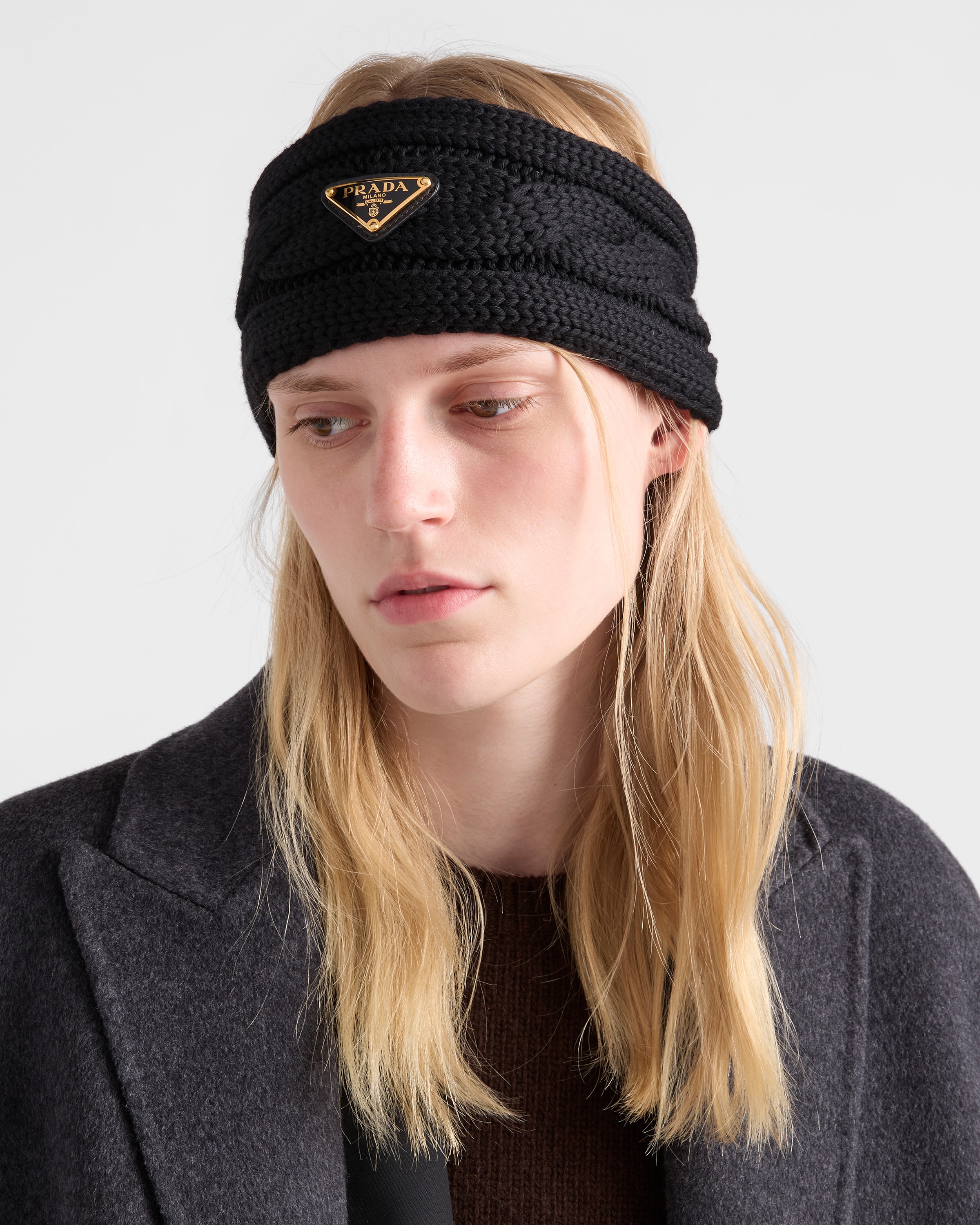 Prada Wool Headband In Black