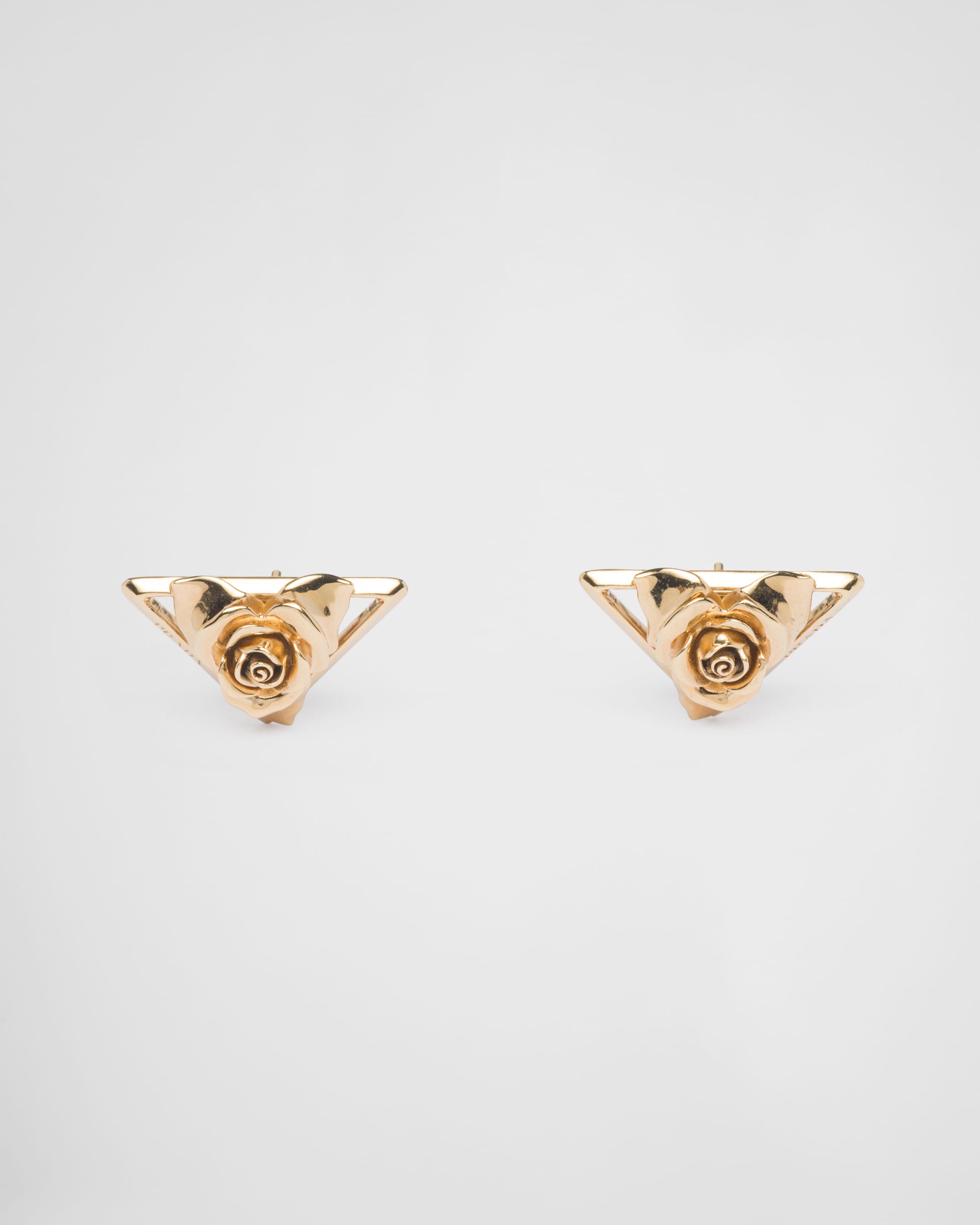 Prada Metal Earrings In Gold