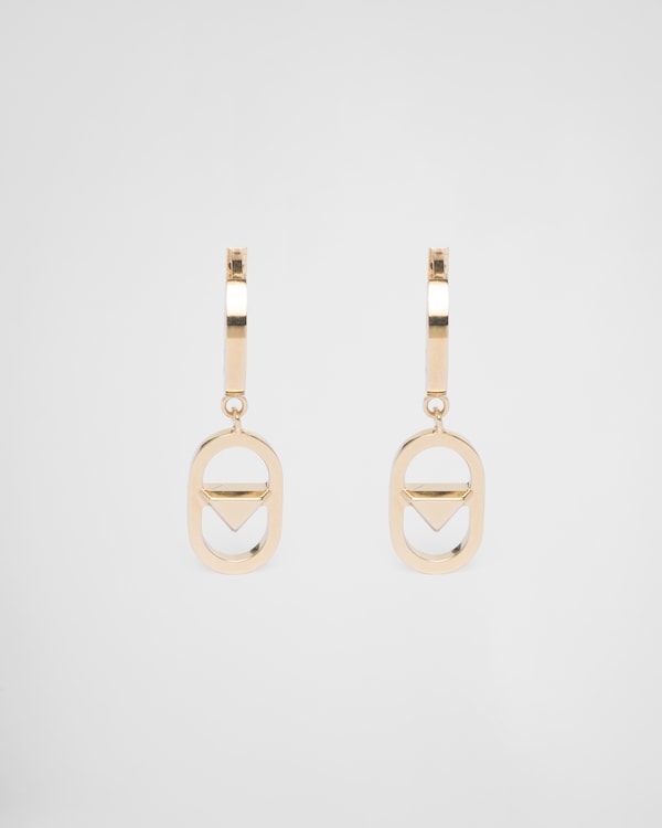 Gold Metal earrings | PRADA