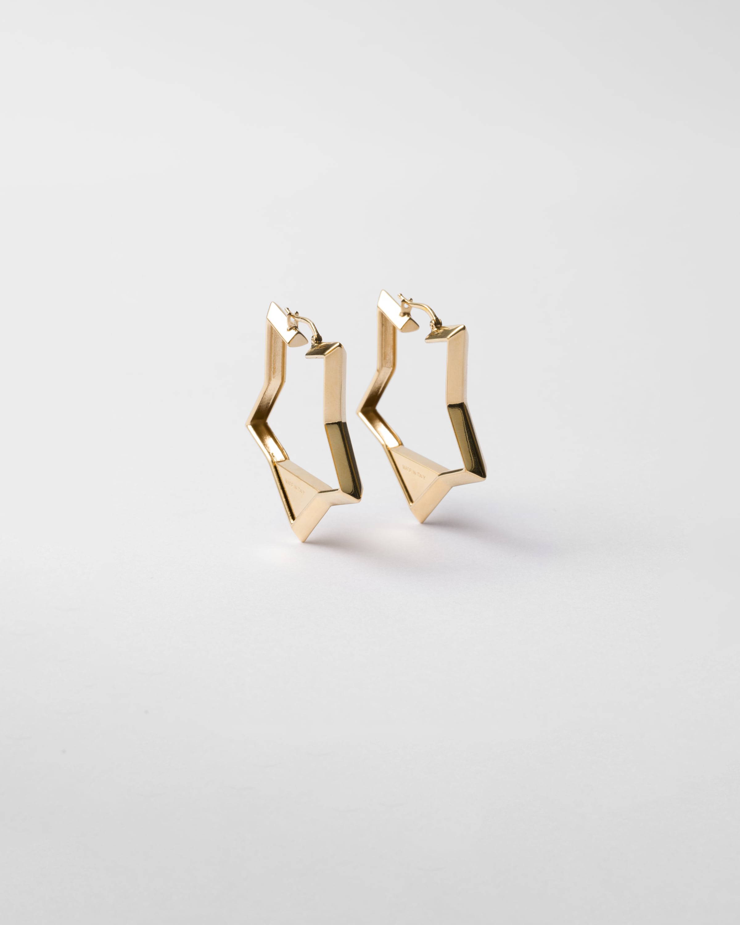 Gold Metal Earrings | PRADA