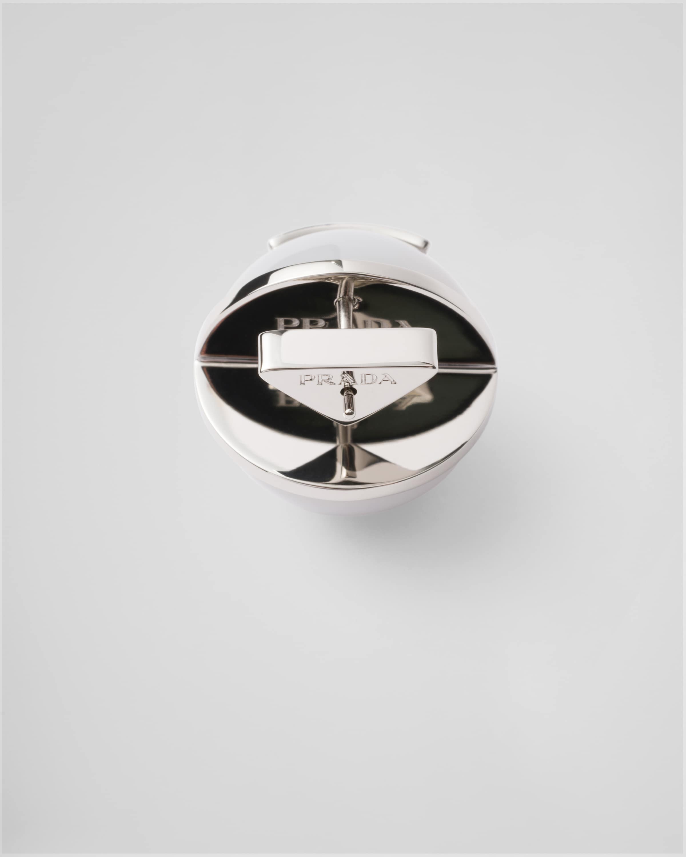 Prada Metal And Plexiglas Earrings In Cloudy Gray/steel Gray