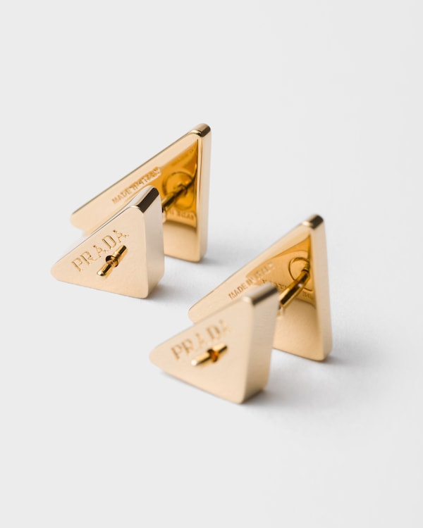 珐琅金属耳环 - 金色/红色 珐琅金属耳环 - 金色/红色