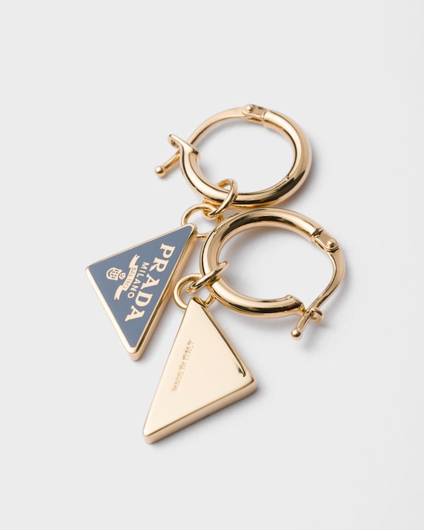 Enameled metal earrings - Gold/Aviation Blue Enameled metal earrings - Gold/Aviation Blue