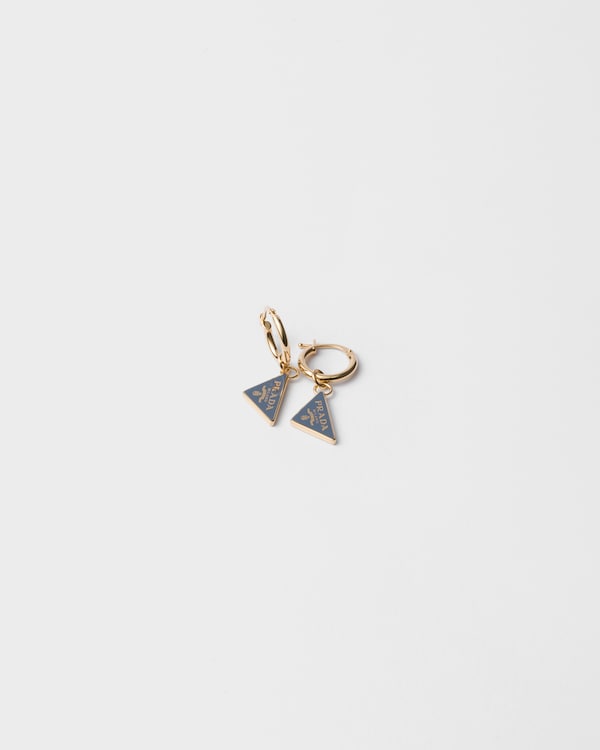 Enameled metal earrings - Gold/Aviation Blue Enameled metal earrings - Gold/Aviation Blue