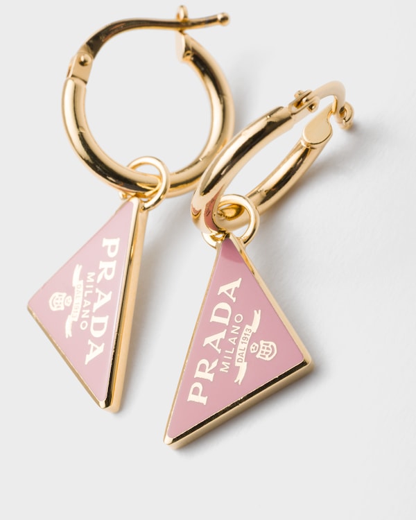 Enameled metal earrings - Gold/Petal Pink Enameled metal earrings - Gold/Petal Pink