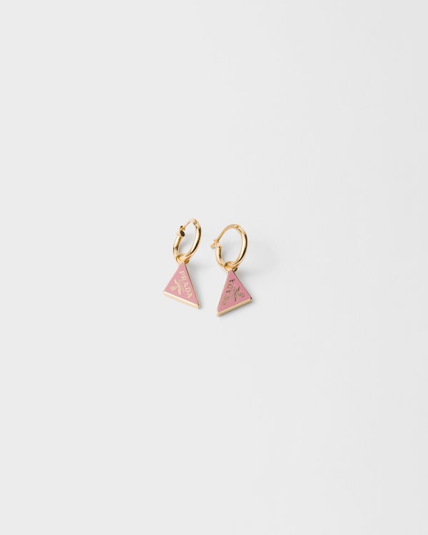 Enameled metal earrings - Gold/Petal Pink Enameled metal earrings - Gold/Petal Pink