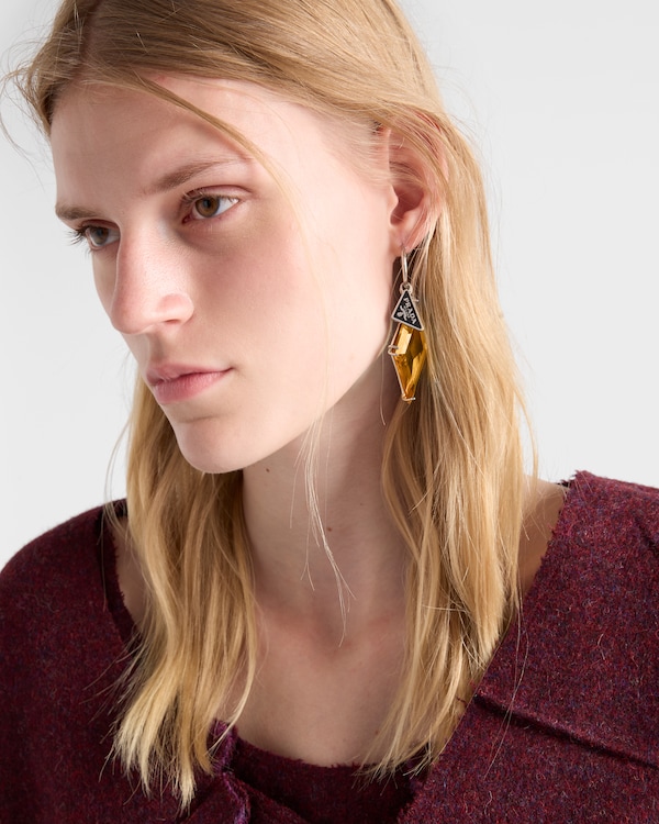 Pendientes de metal y vidrio - Topacio Pendientes de metal y vidrio - Topacio