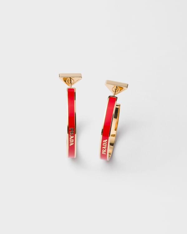 Metal earrings - Fire Engine Red/Gold Metal earrings - Fire Engine Red/Gold