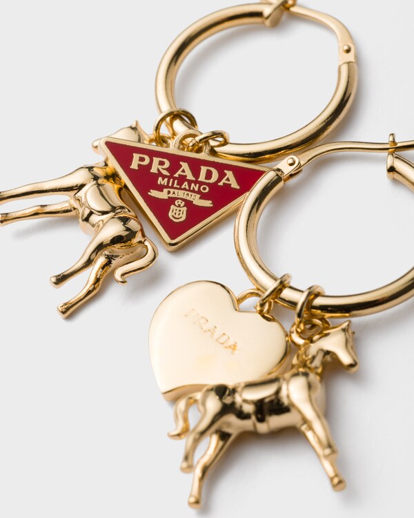 金属耳环 - 消防车红/金色 金属耳环 - 消防车红/金色