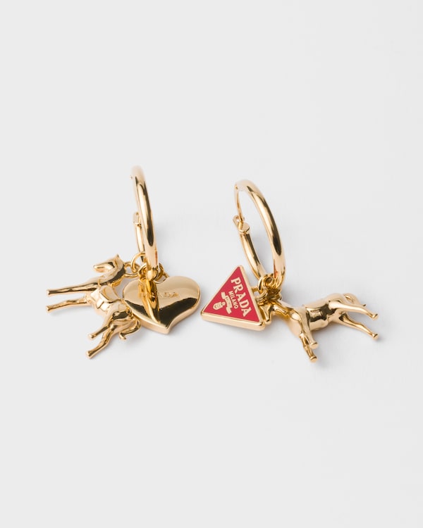 金属耳环 - 消防车红/金色 金属耳环 - 消防车红/金色