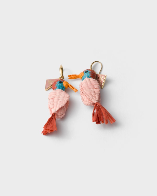 Metal and crochet earrings - Gold/Pink Metal and crochet earrings - Gold/Pink