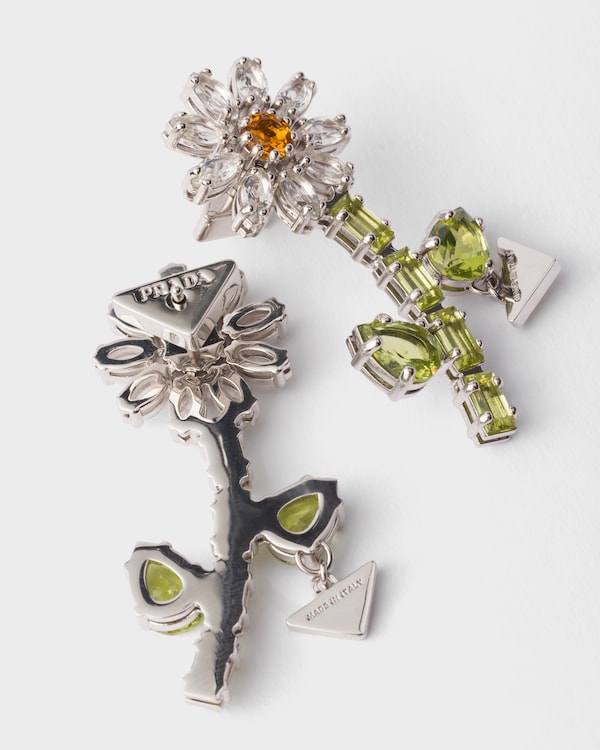 Boucles d’oreilles en métal avec cristaux - Acier/Cristal Boucles d’oreilles en métal avec cristaux - Acier/Cristal