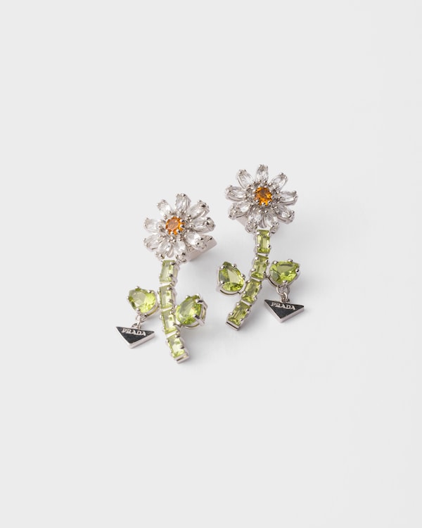 Boucles d’oreilles en métal avec cristaux - Acier/Cristal Boucles d’oreilles en métal avec cristaux - Acier/Cristal