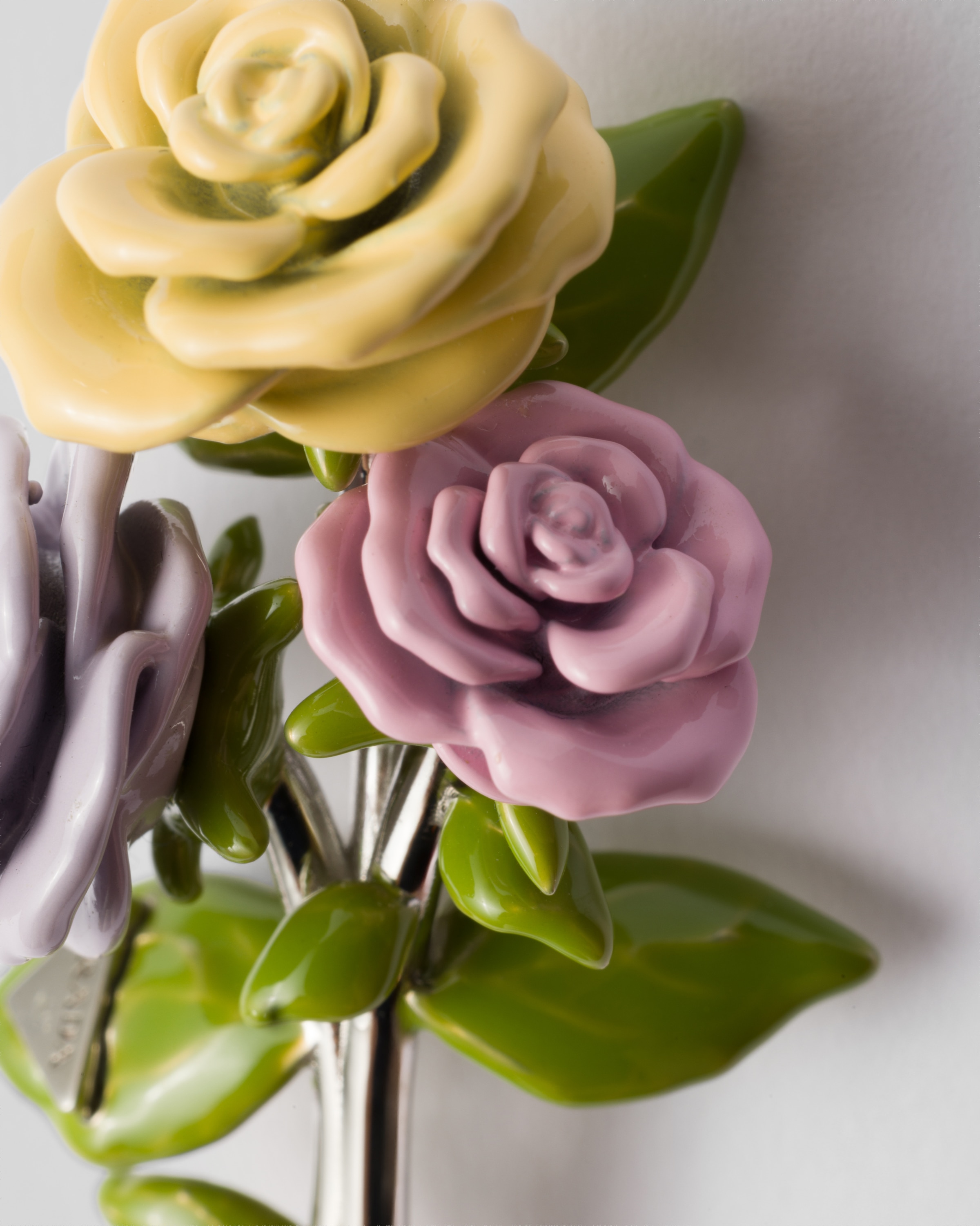 Prada Flower Detail Brooch In Sunny Yellow