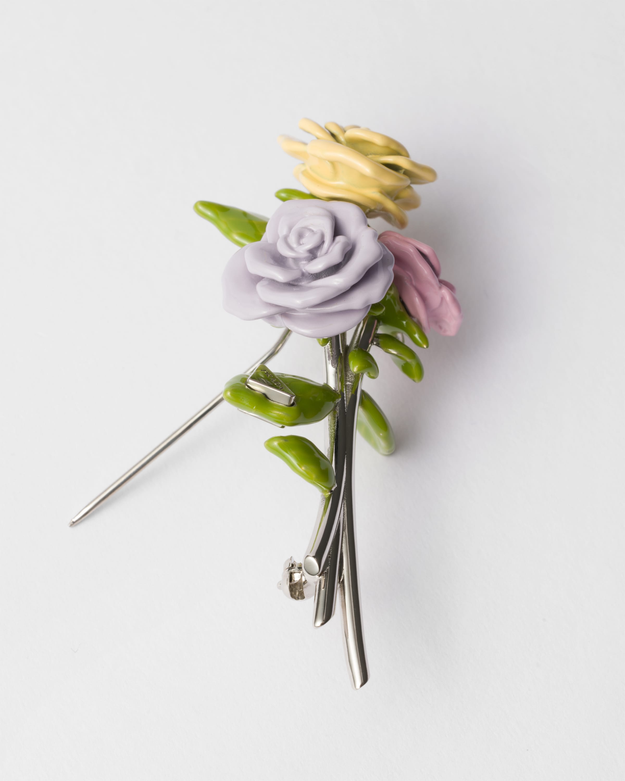 Prada Flower Detail Brooch In Sunny Yellow