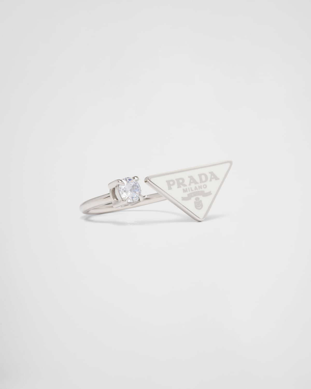 White/crystal Prada Symbole Ring PRADA
