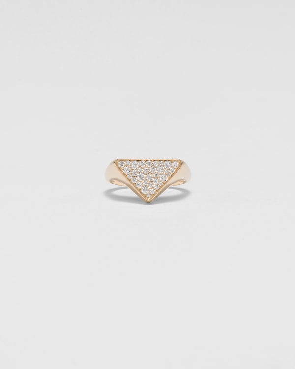 【PRADA】日本完売！ ハートリング イエローゴールド ★ 18K Gold/White Eternal Gold ring in yellow gold with diamonds
