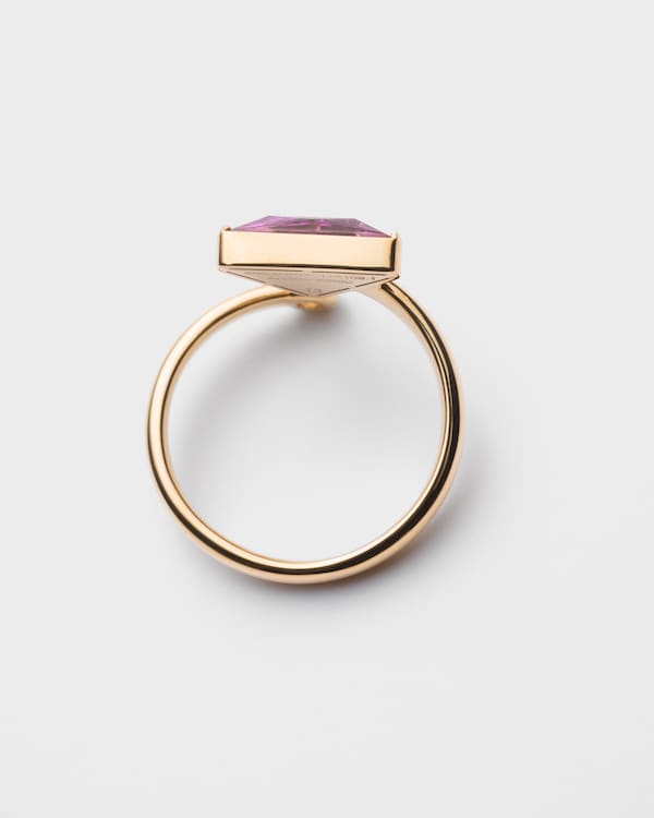 Eternal Gold contrarié ring in yellow gold with diamond and amethyst - Gold/Methyst Eternal Gold contrarié ring in yellow gold with diamond and amethyst - Gold/Methyst