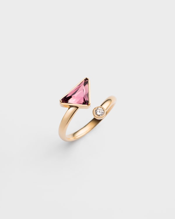 Eternal Gold contrarié ring in yellow gold with diamond and amethyst - Gold/Methyst Eternal Gold contrarié ring in yellow gold with diamond and amethyst - Gold/Methyst