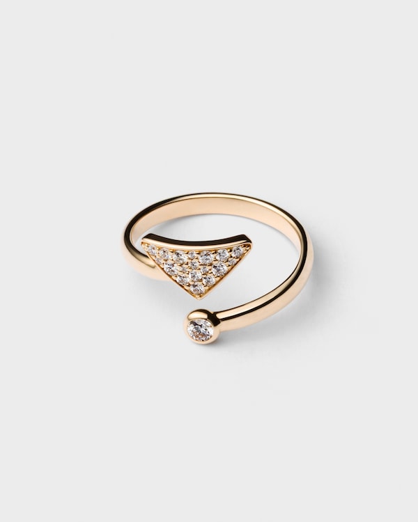 Eternal Gold contrarié ring in yellow gold with diamonds - Gold/White Eternal Gold contrarié ring in yellow gold with diamonds - Gold/White