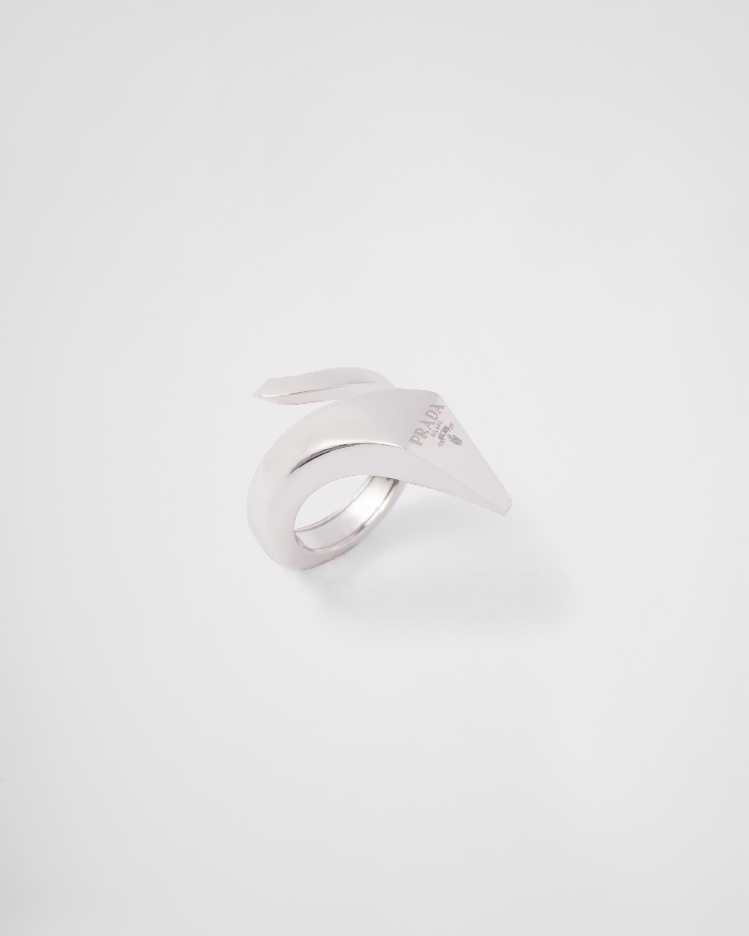 White Gold Eternal Gold Toi Et Moi Snake Ring In White Gold PRADA