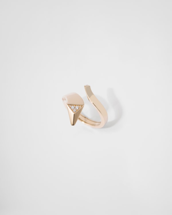 이터널 골드 스네이크 미니 링, 옐로우 골드 및 다이아몬드 이터널 골드 스네이크 미니 링, 옐로우 골드 및 다이아몬드