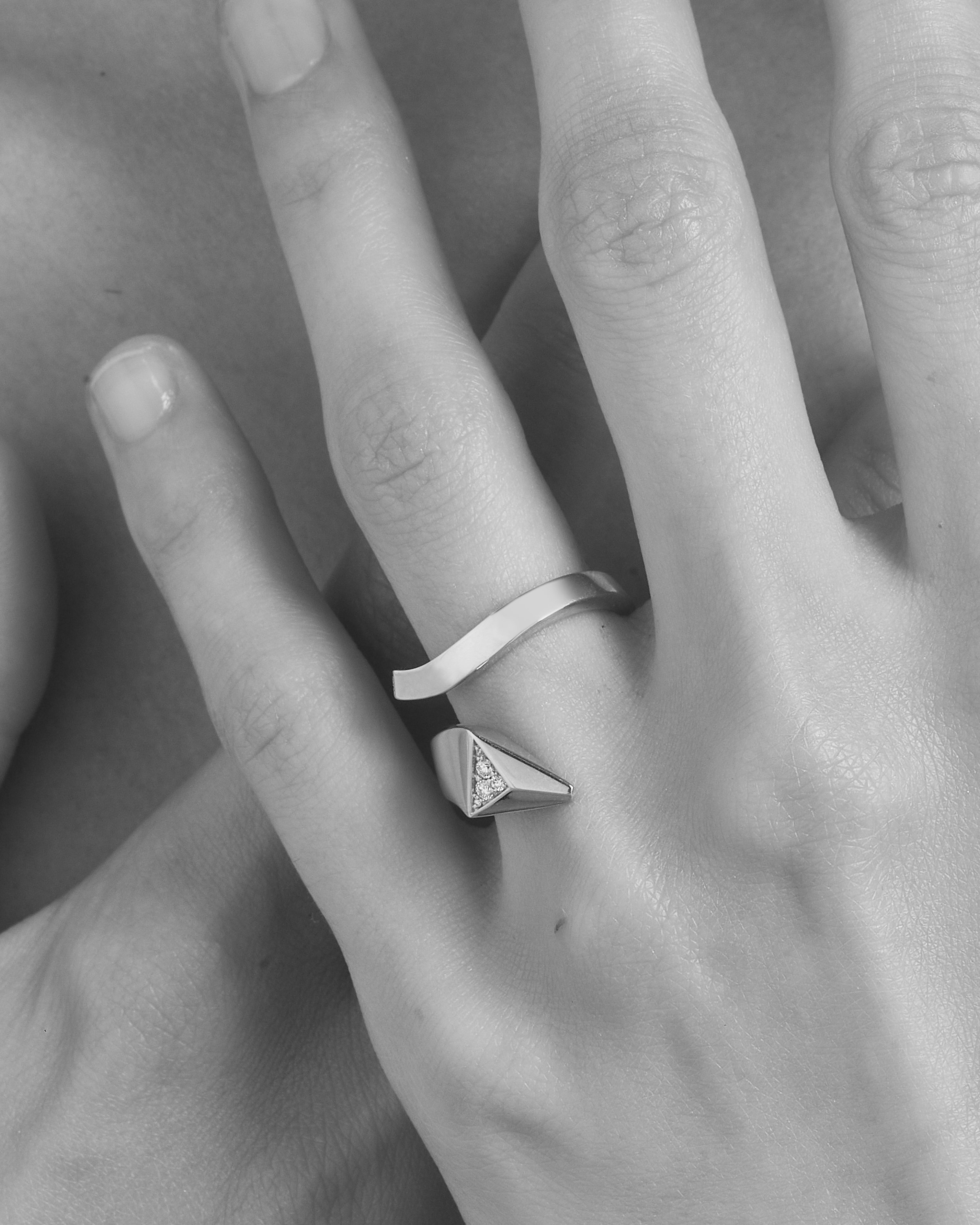 Gold white Eternal Gold Snake Mini Ring In Yellow Gold And