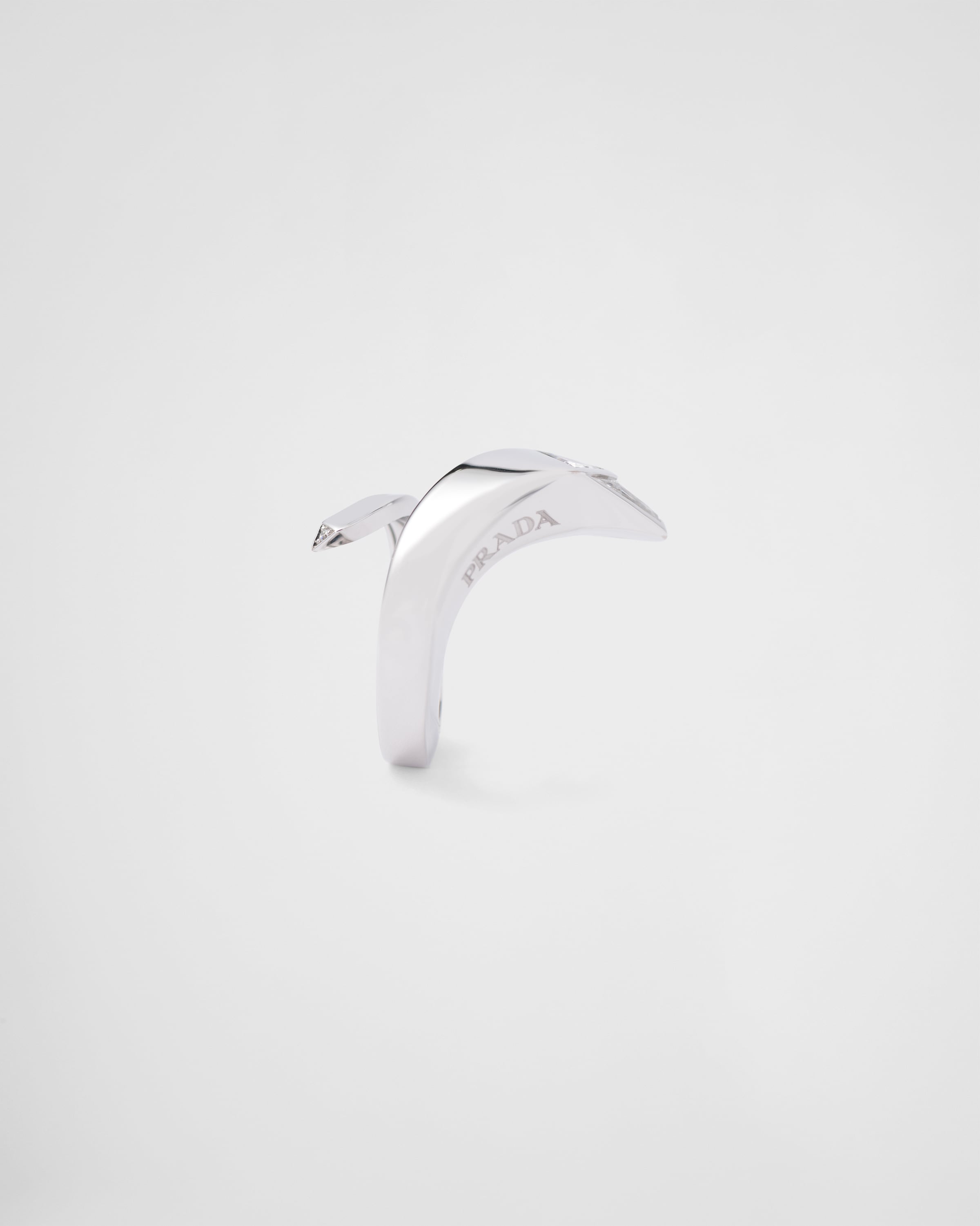 Shop Prada Eternal Gold Snake Ring In White Gold And Laboratory-grown Diamonds In White Gold/ White