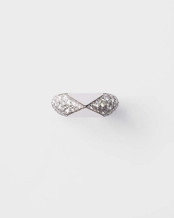 خاتم Eternal Gold بتصميم قابل للنقش من الذهب الأبيض المرصع بالألماس - White Gold/ White خاتم Eternal Gold بتصميم قابل للنقش من الذهب الأبيض المرصع بالألماس - White Gold/ White