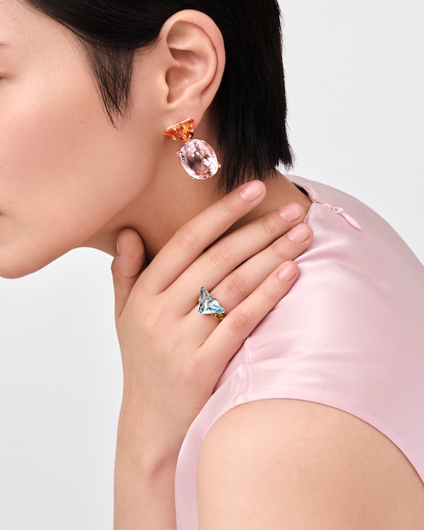 Anello solitaire Couleur Vivante in oro bianco con acquamarina e peridoto - Oro/Aquamarina/Peridoto Anello solitaire Couleur Vivante in oro bianco con acquamarina e peridoto - Oro/Aquamarina/Peridoto