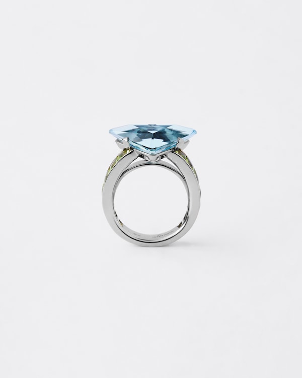 Anello solitaire Couleur Vivante in oro bianco con acquamarina e peridoto - Oro/Aquamarina/Peridoto Anello solitaire Couleur Vivante in oro bianco con acquamarina e peridoto - Oro/Aquamarina/Peridoto
