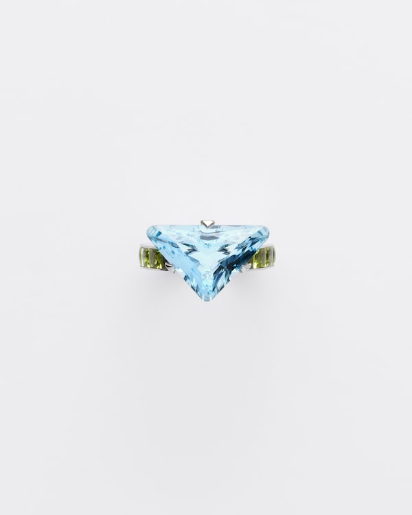 Anello solitaire Couleur Vivante in oro bianco con acquamarina e peridoto - Oro/Aquamarina/Peridoto Anello solitaire Couleur Vivante in oro bianco con acquamarina e peridoto - Oro/Aquamarina/Peridoto