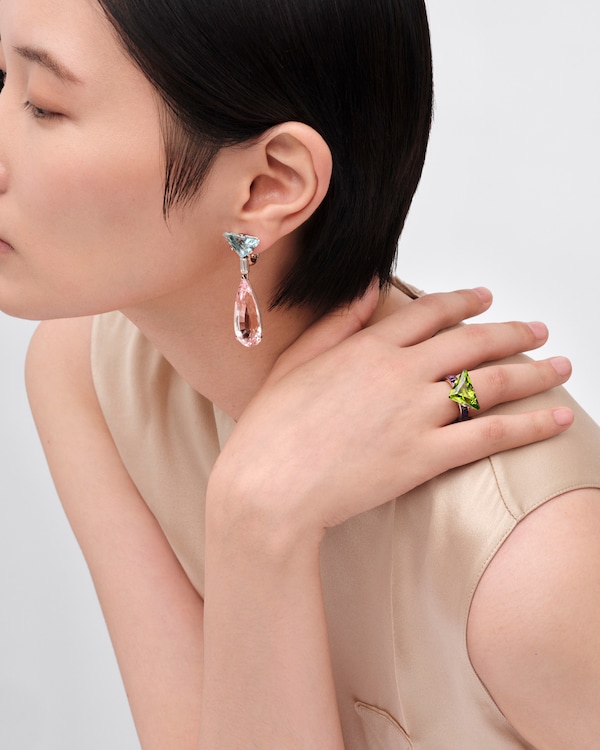 Anello solitaire Couleur Vivante in oro bianco con peridoto e ametista - Oro/Peridoto/Ametista Anello solitaire Couleur Vivante in oro bianco con peridoto e ametista - Oro/Peridoto/Ametista