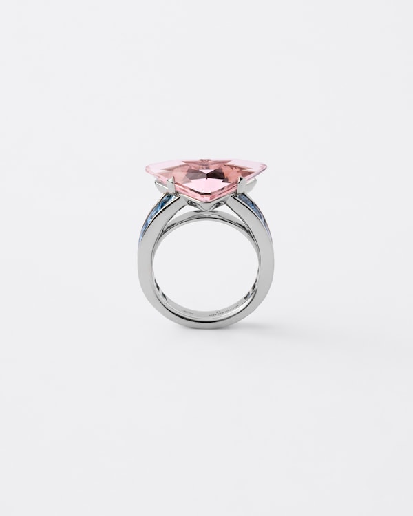 Couleur Vivante单颗戒指 - 白金镶摩根石和海蓝宝石 - 黄金/摩根石/海蓝宝石 Couleur Vivante单颗戒指 - 白金镶摩根石和海蓝宝石 - 黄金/摩根石/海蓝宝石