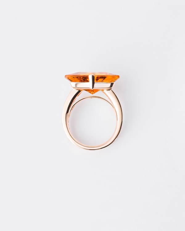 Couleur Vivante单颗戒指 - 玫瑰金镶柠檬黄水晶和摩根石 - 黄金/摩根石/黄水晶 Couleur Vivante单颗戒指 - 玫瑰金镶柠檬黄水晶和摩根石 - 黄金/摩根石/黄水晶