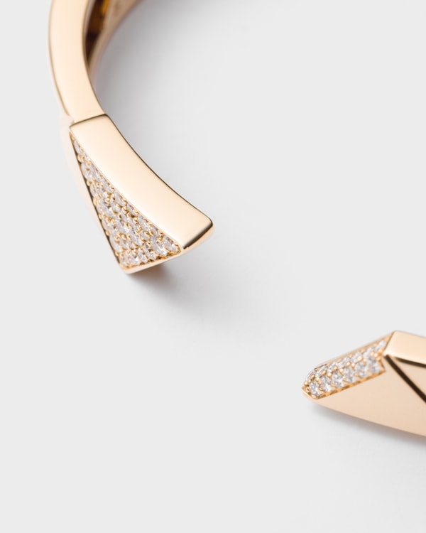 سوار بنغال ذهبي كلاسيكي من الذهب الأصفر والألماس - ذهبي/أبيض سوار بنغال ذهبي كلاسيكي من الذهب الأصفر والألماس - ذهبي/أبيض